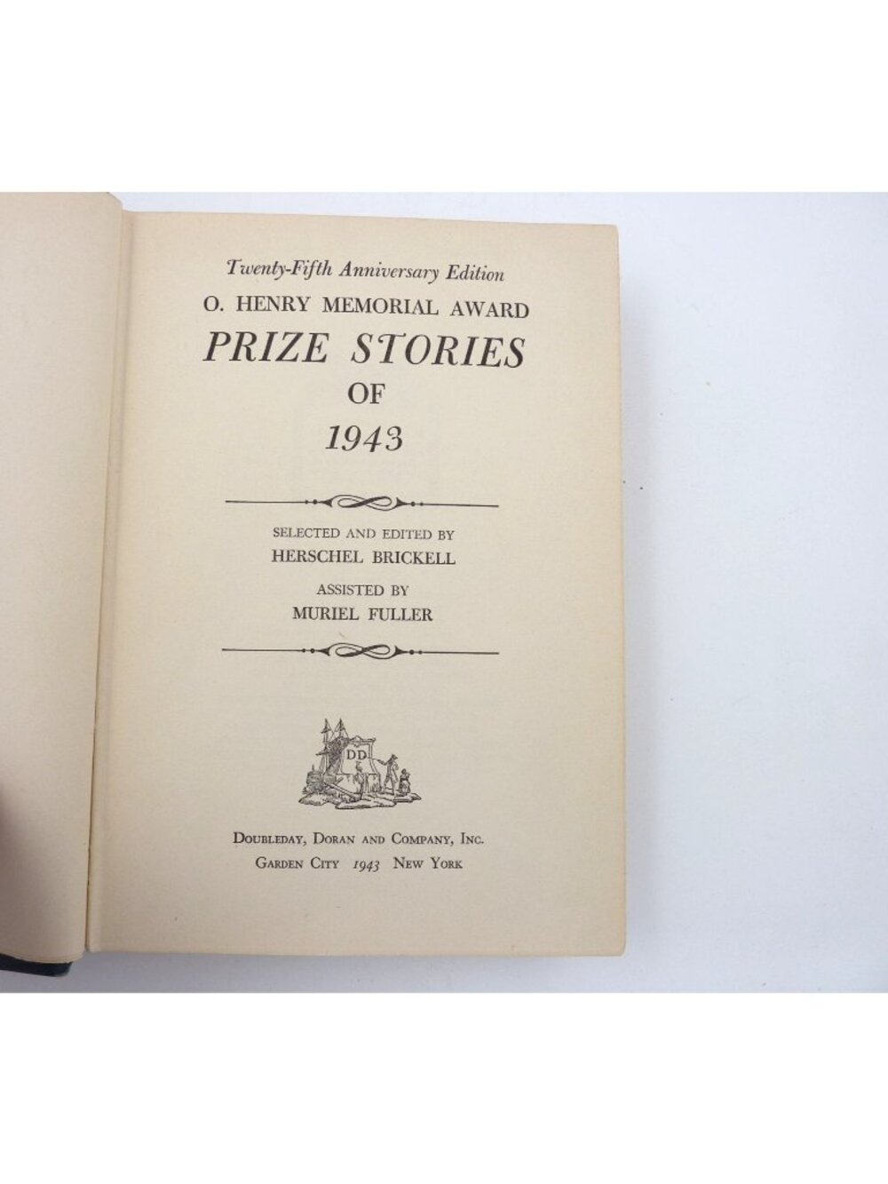 O. Henry Memorial Award Prize Stories Of 1943 25th Anniversary Edition